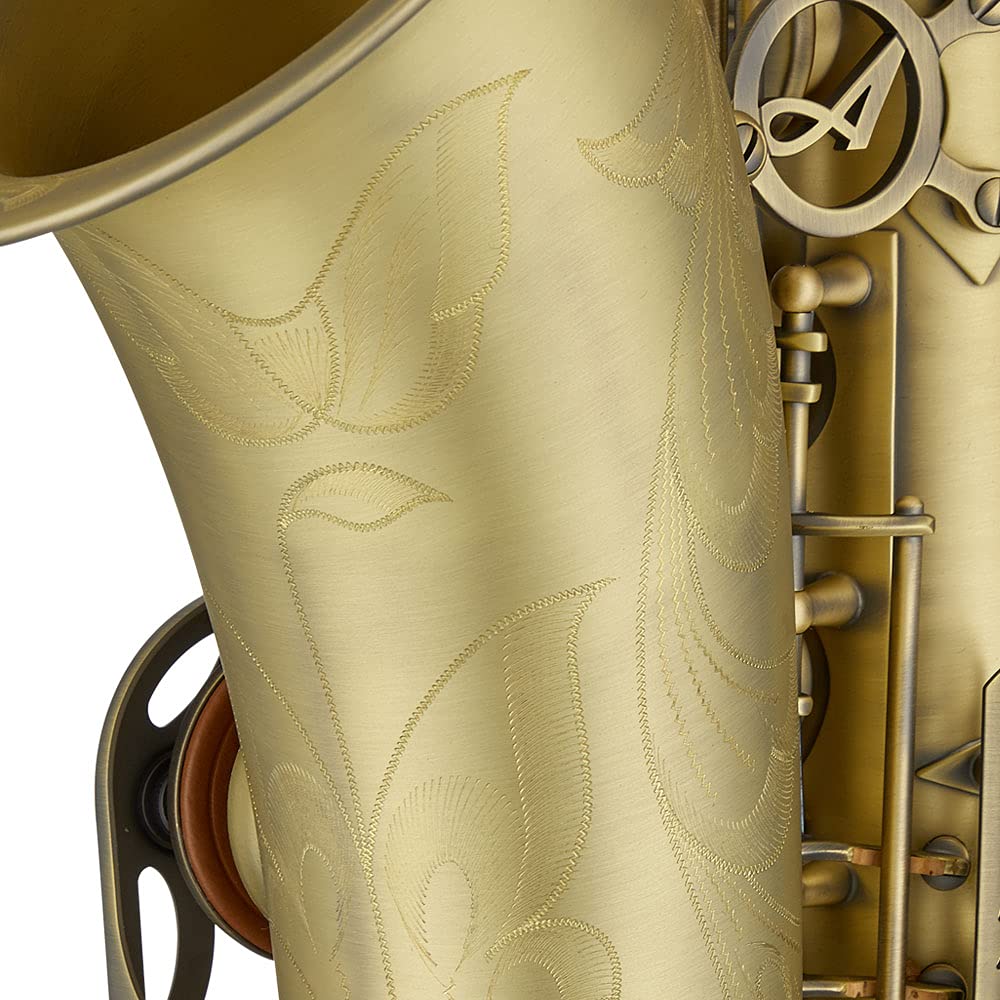 Antigua Winds PowerBell Professional Bb Tenor Saxophone(Yellow brass with lacquered finish/enlarged bell/new neck design/ergonomic design/hand engraving/ABS case)/WRTS4248LQ