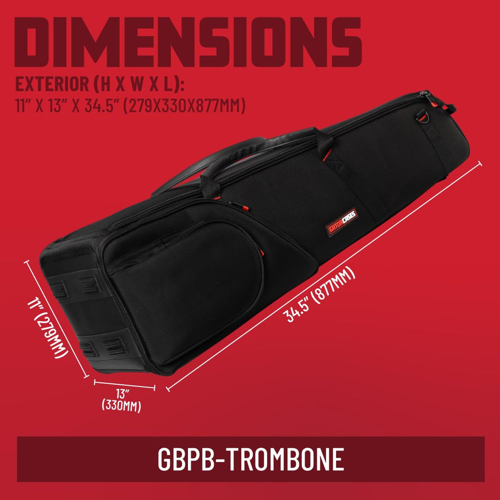 Gator Cases Allegro Series Pro Band and Orchestra Travel Bag for Trombone with F-Attachment, (GBPB-TROMBONE)