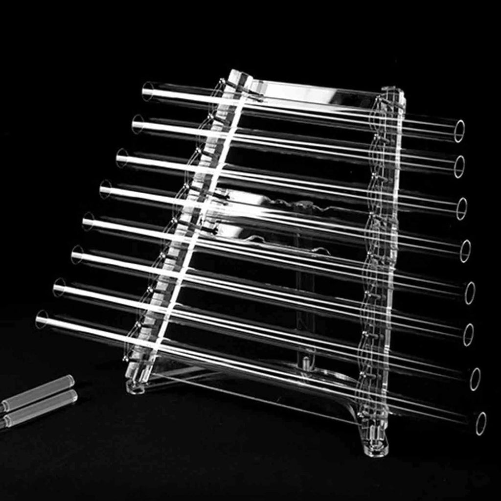 432HZ 8 Note Quartz Crystal Singing Harp,432 Hz Sound Therapy Quartz Crystal Singing Harp,with Flower of Life Pattern Including Bracket Alumina Carrry Case for Sound Bath and Meditatiion 440hz
