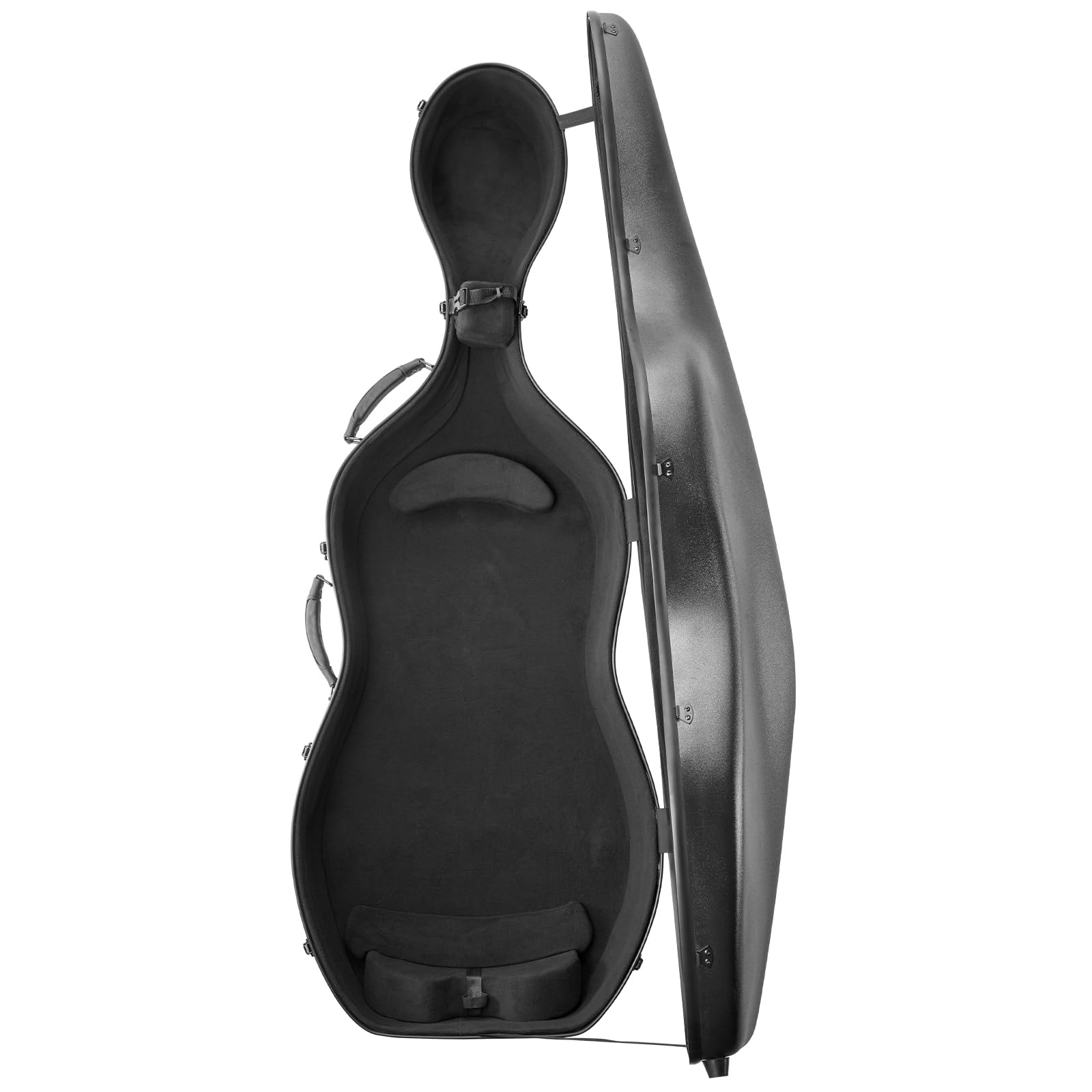 VEVOR 4/4 Full Size Cello Case, Lightweight Portable Travel Carrying Bag, with Dual Shoulder Straps, Anti-Scratch, Professional Cello-Shape, for Cello, Black