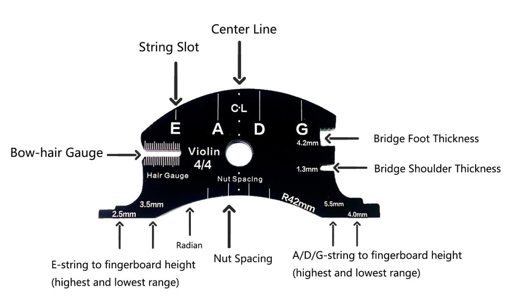 4/4 Violin Bridge Fingerboard Template Repair Reference Tool Violin Making Tools