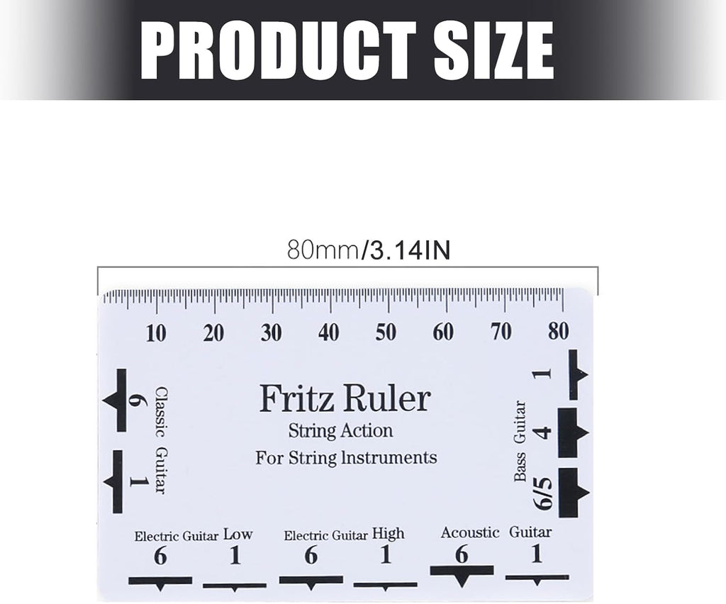 String Action Ruler Gauge String Height Measurement Tool Guitar Fret Leveling Ruler Set Up Repair Enduring Measuring