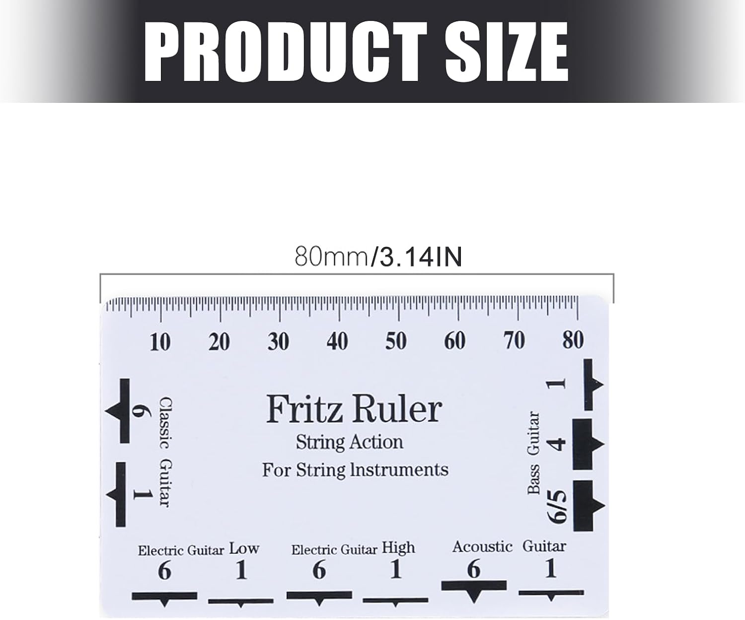 String Action Ruler Gauge String Height Measurement Tool Guitar Fret Leveling Ruler Set Up Repair Enduring Measuring