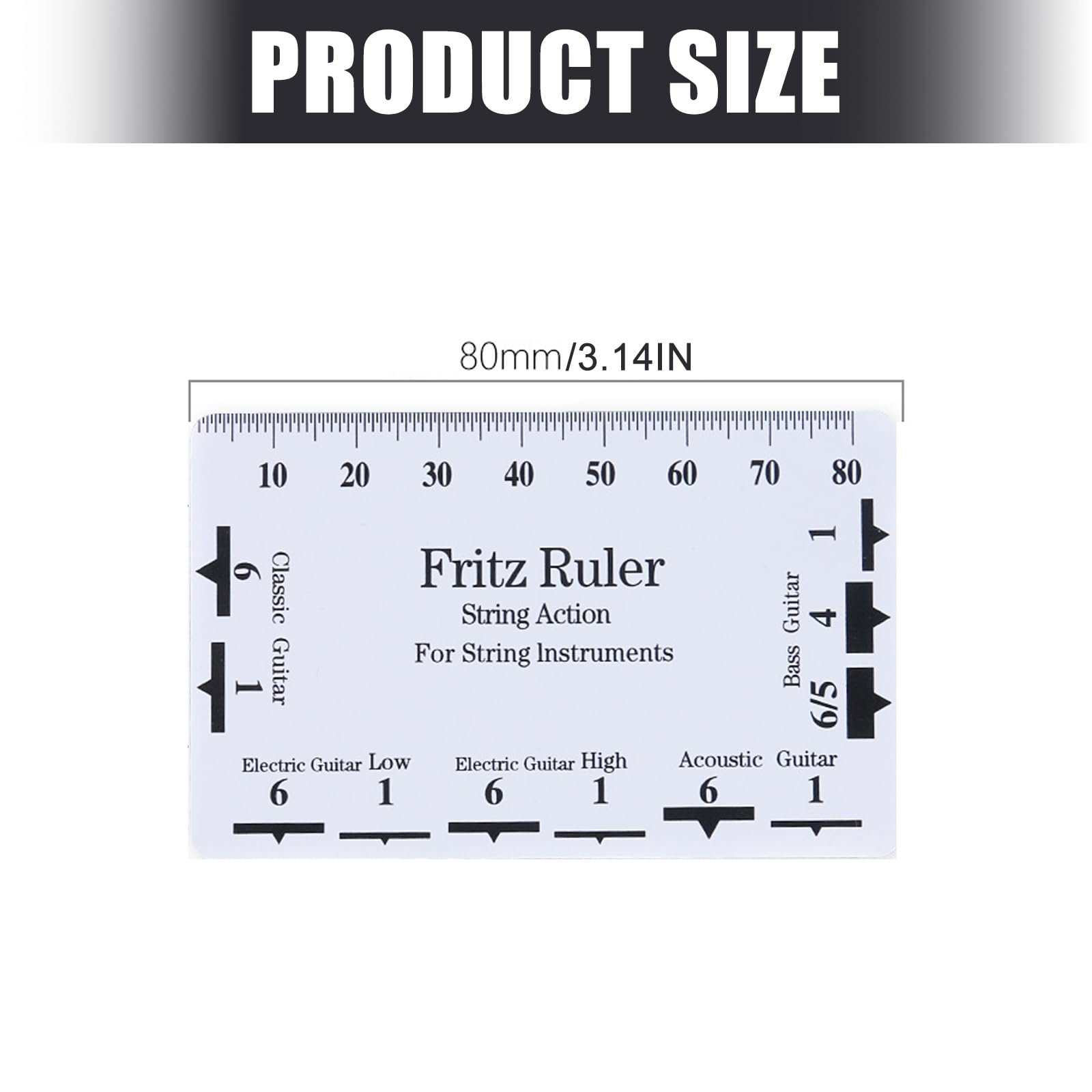 String Action Ruler Gauge String Height Measurement Tool Guitar Fret Leveling Ruler Set Up Repair Enduring Measuring