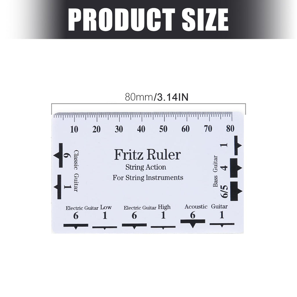 Guitar String Height Ruler String Action Gauge Ruler Guitar Repairing Tool for Guitars, Ukulele, Bass, Banjos, Mandolin Height for Guitars and Bass Setup