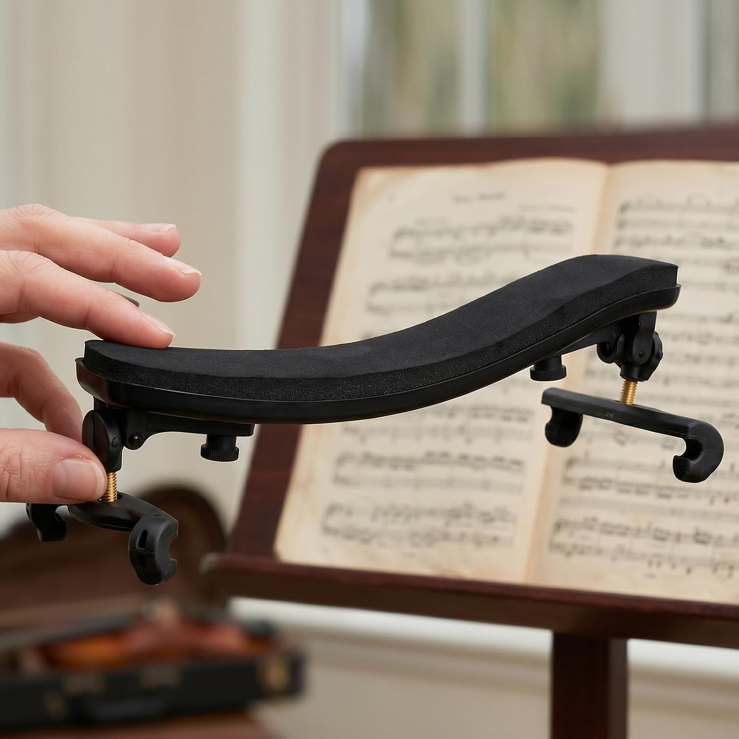 NANYI Violin Shoulder Rest for 1/2-1/4 Size, Collapsible and Height Adjustable Feet, Violin Universal Type Violin Parts Soft Easy to use, High Strength Sponge
