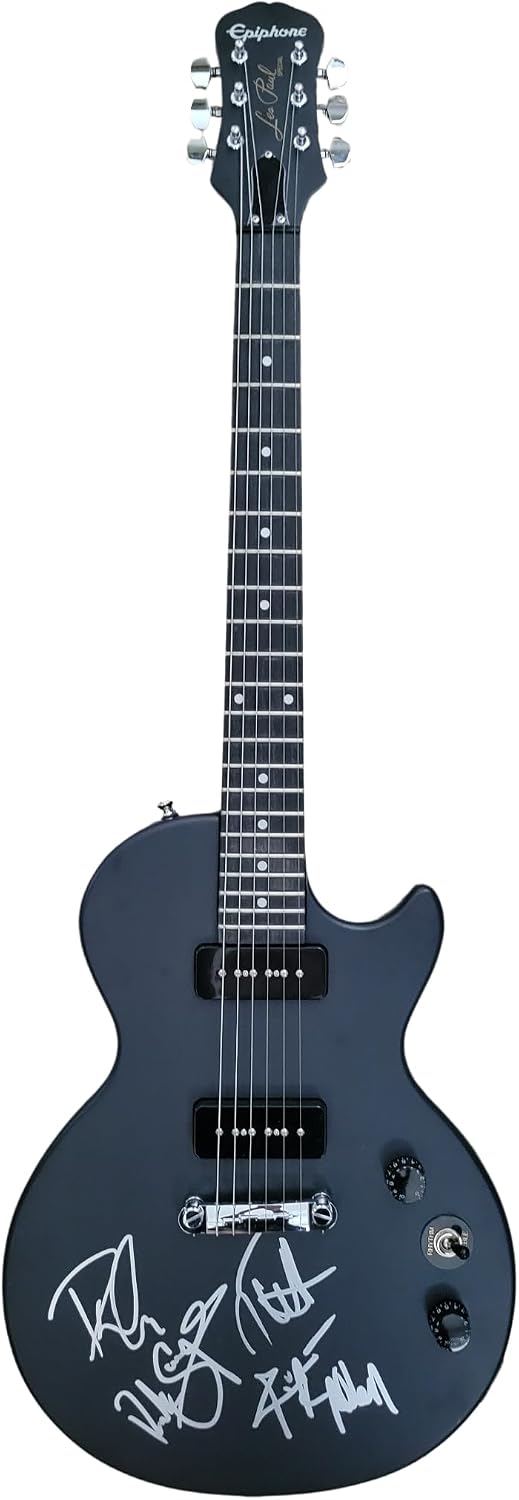 Joe Elliott Rick Savage Phil Collen Rick Allen Signed Les Paul Electric Guitar COA Proof Autographed Def Leppard Band..