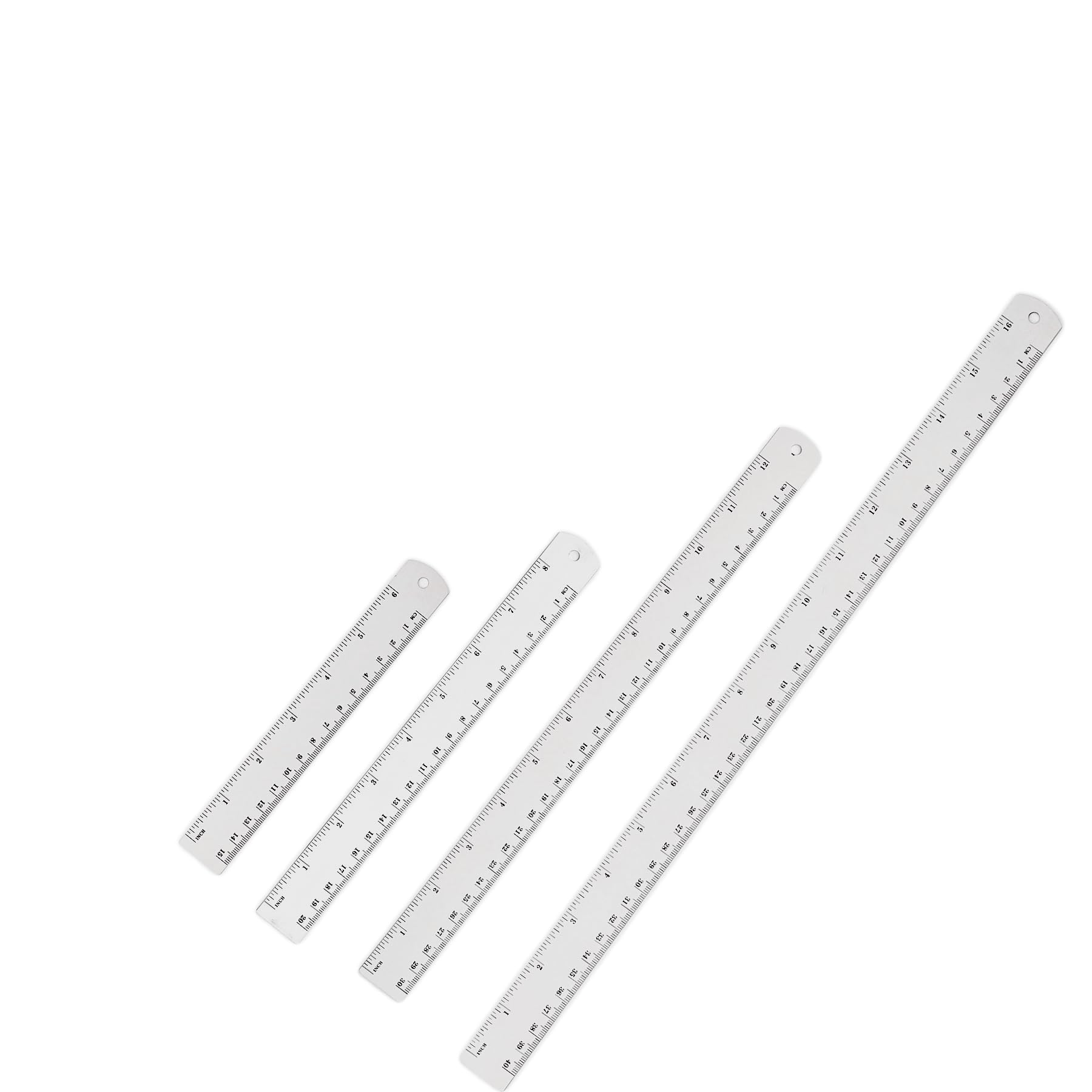 Lakei Stainless Steel Ruler 2-Pack, 6", 12", (15cm,30cm) Dual Scale Ruler | Stainless Steel Ruler Set, Metric Precision Measuring Drawing Ruler, for Drawing, Home, Office and Engineering Use