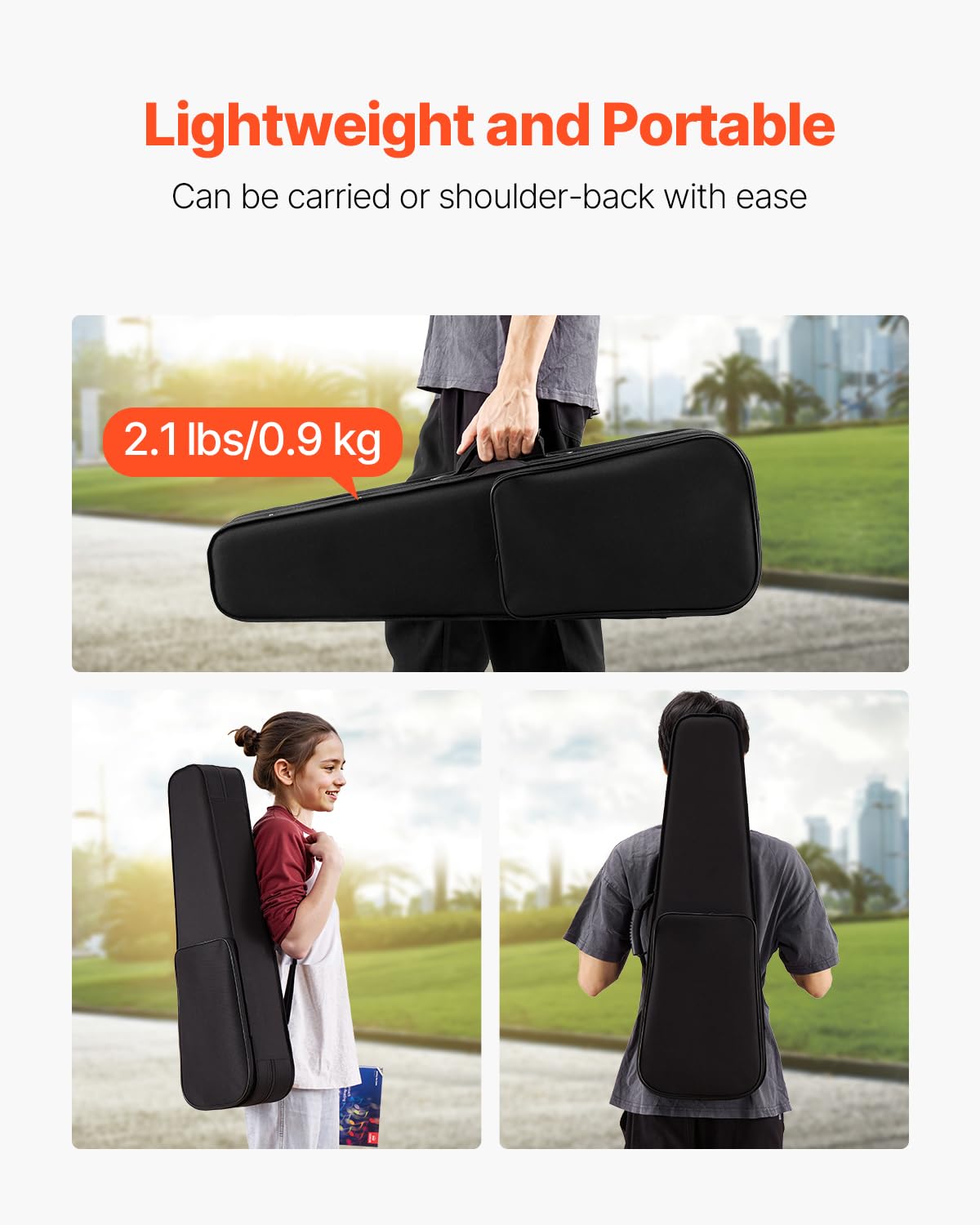VEVOR 4/4 Full Size Violin Case, Built-in Hygrometer, Lightweight Portable Travel Carrying Bag, with Plush Lining, Dual Shoulder Straps, Anti-Scratch, Professional Triangular Shape, for Violin, Black
