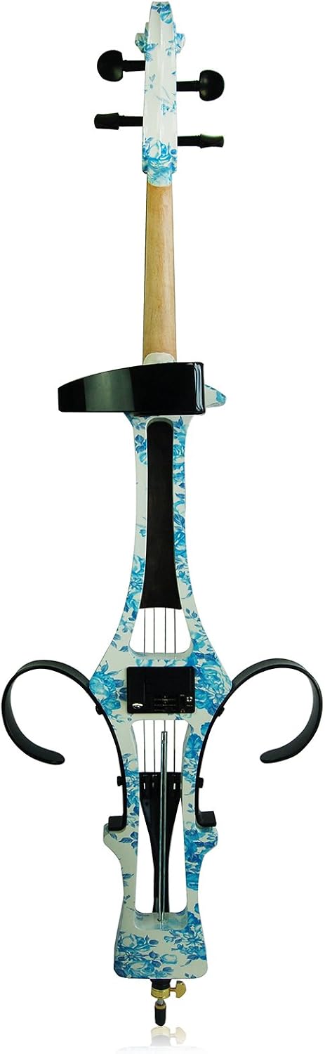 Aliyes Professional Handmade Solid Wood Electric Cello 4/4 Full Size Silent Electric Cello for Professional performance Beginners Students With bow, Case,Bridge Strings-1201