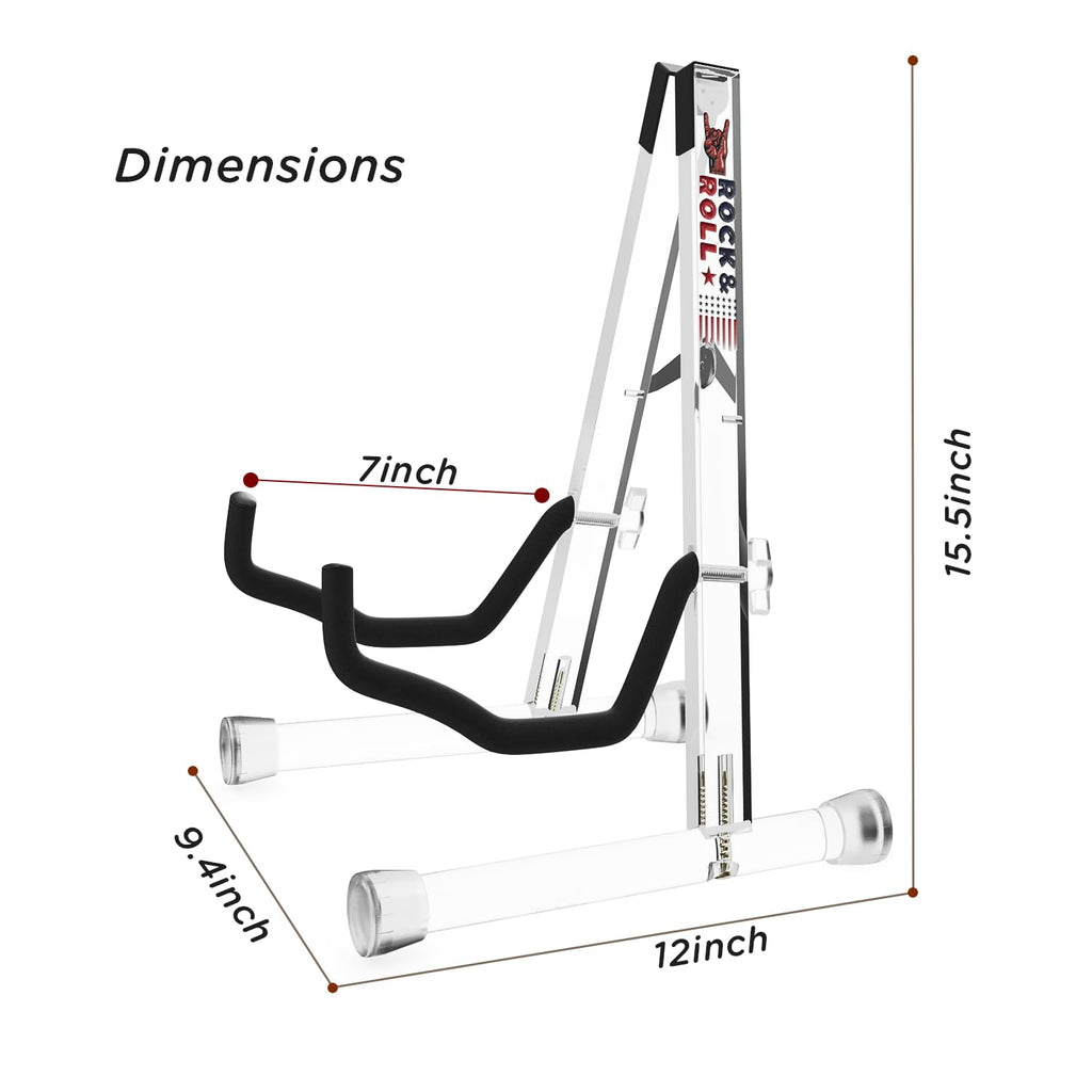 DIDA Guitar Stand, Acrylic Transparent Guitar Stand for Acoustic Guitar, Electric Guitar, Cello, Guitar Holder, Single Guitar Stand, Guitar Accessories (Merry Christmas, Electric Guitar/Cello/Bass)