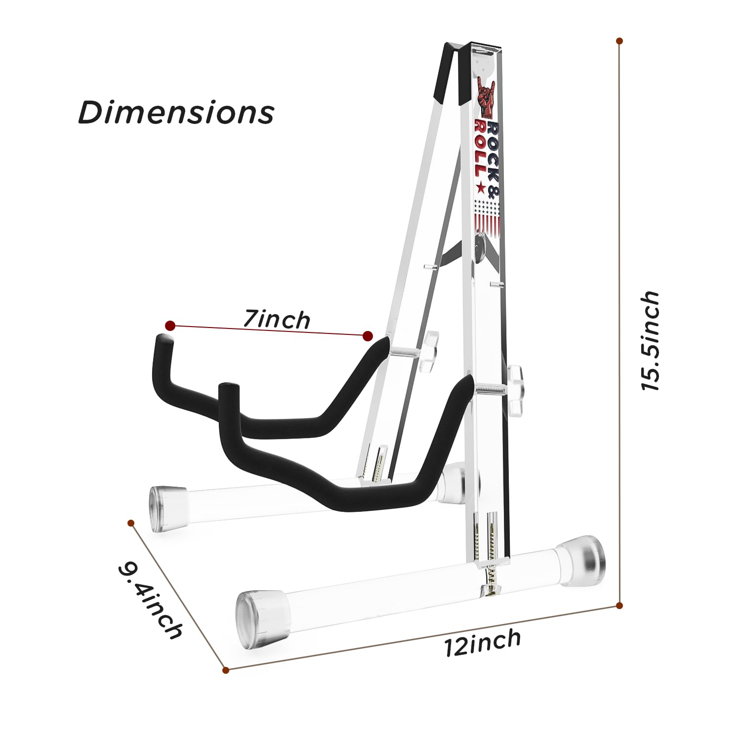 DIDA Guitar Stand, Acrylic Transparent Guitar Stand for Acoustic Guitar, Electric Guitar, Cello, Guitar Holder, Single Guitar Stand, Guitar Accessories (Merry Christmas, Electric Guitar/Cello/Bass)