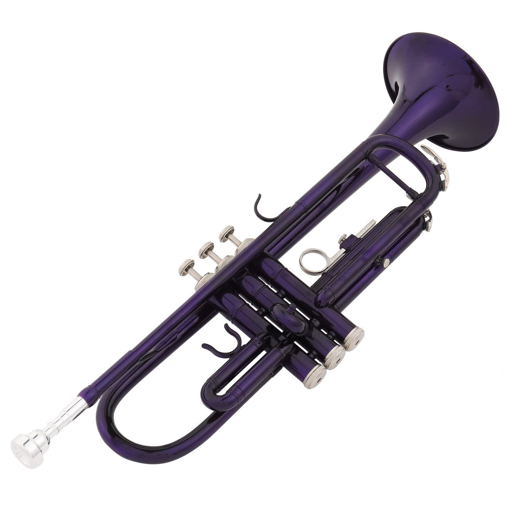 Ktaxon Bb Standard Trumpet for Beginners,Trumpet for Student with Hard Case,7C Mouthpiece,Cleaning Cloth,Gloves,Brass Instruments for Kids and Adults(Gold)