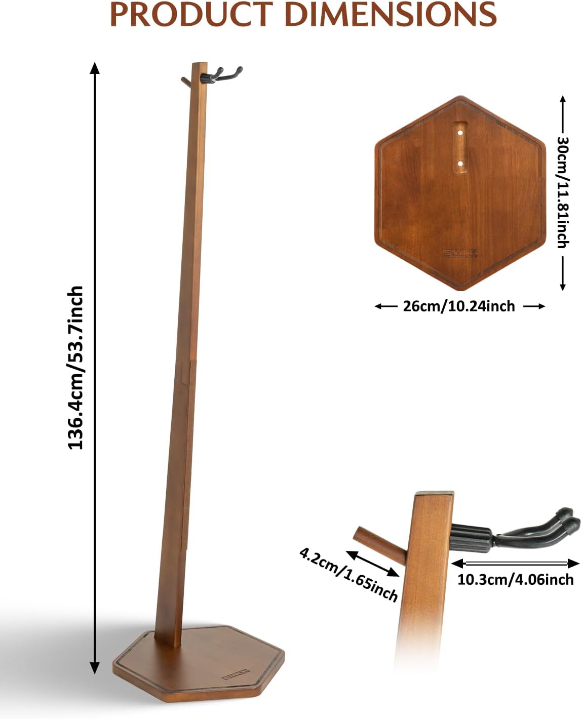 STRICH Wooden Cello Stand with Bow Holder, Heavy-Duty Floor-Standing Display Stand, Cello Wood Floor Stand for 1/2, 1/4, 3/4, 4/4,1/8, 7/8 Full Size, for Home and Studio