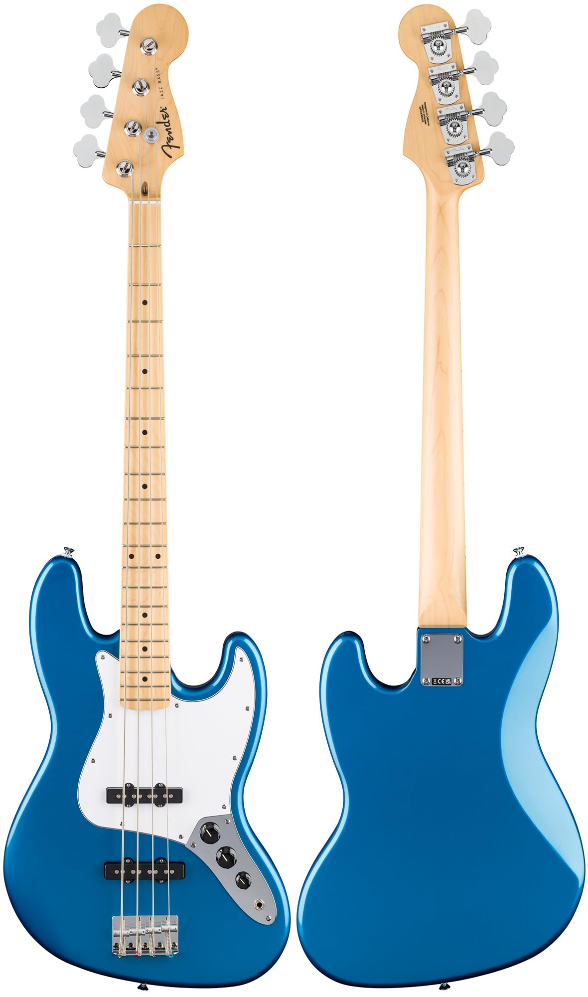 Fender Standard Jazz Bass - Olympic White Bundle with Strap, Guitar Cleaning Kit and Austin Bazaar Instructional Video