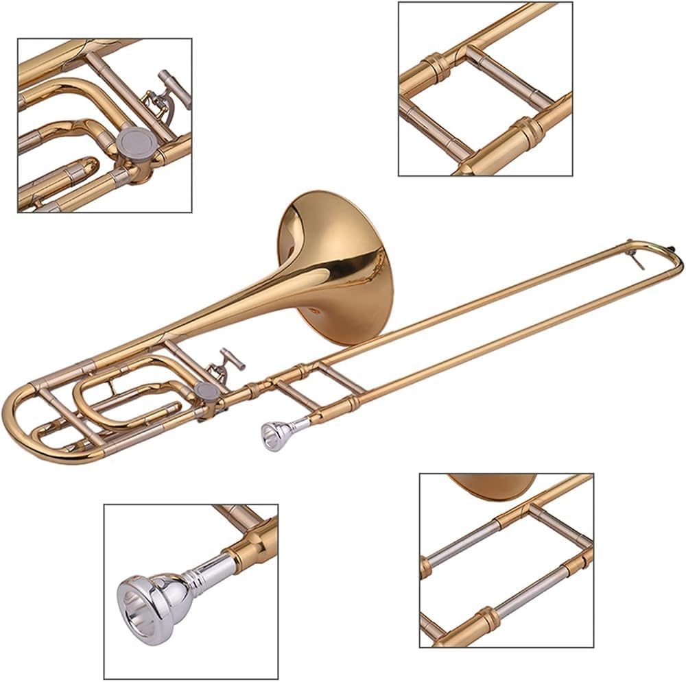 Bb Flat Tenor Slide Trombone with F Attachment – Student-Ready Brass & Cupronickel Construction