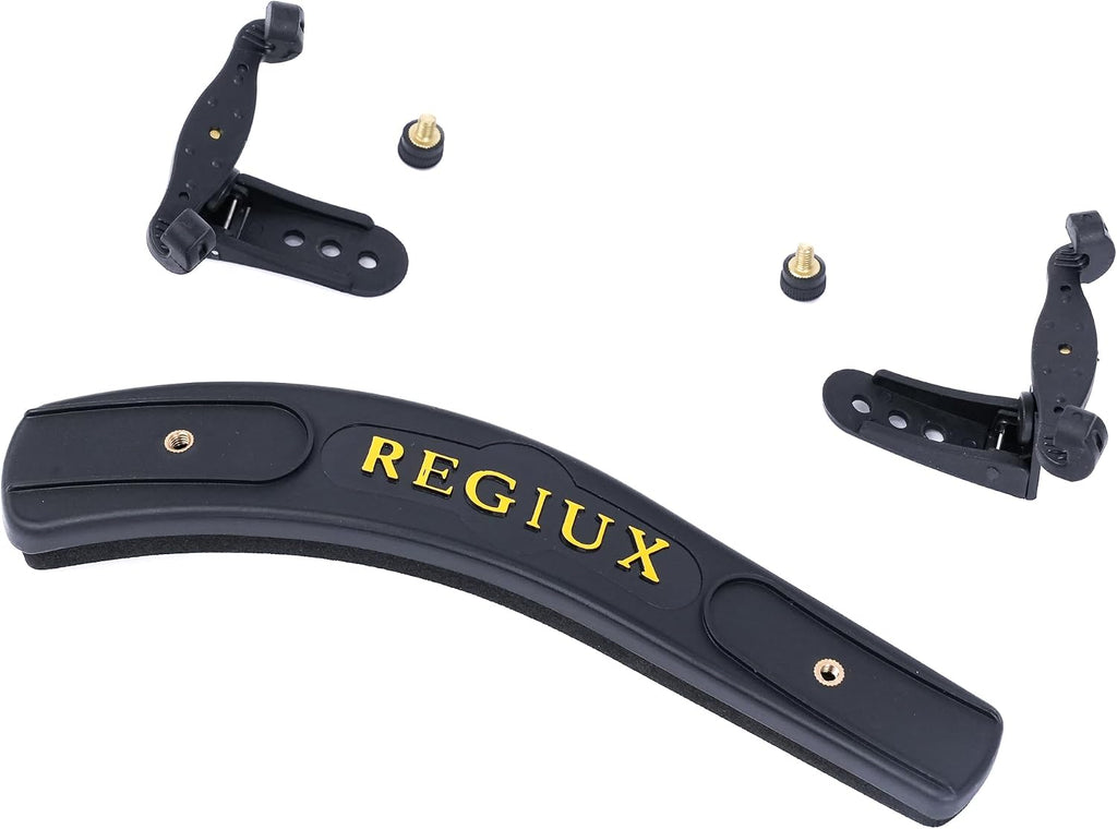 Violin Shoulder Rest, Black, for 4/4-3/4 Size Violins, Adjustable Height and Angle