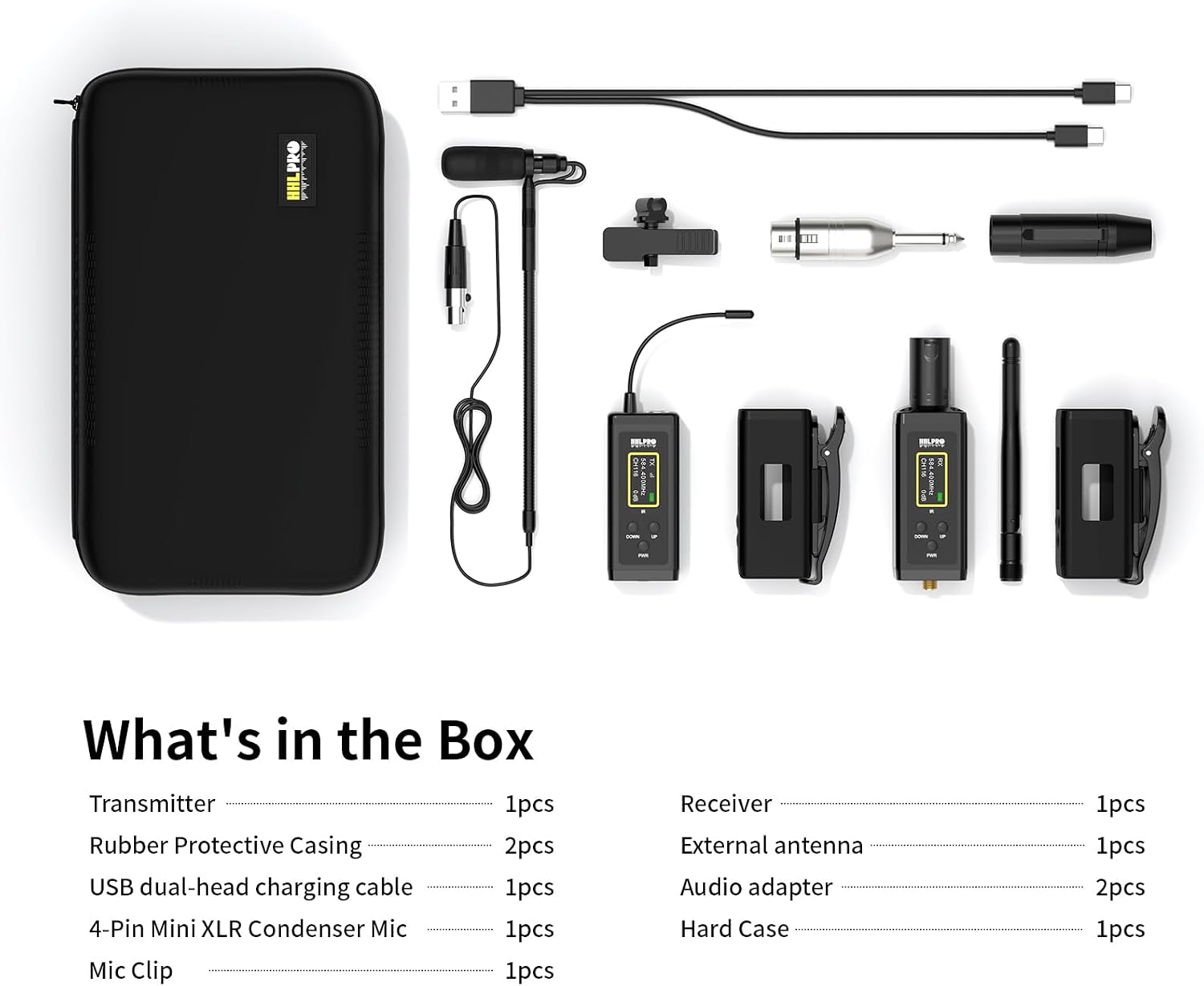 Saxophone Wireless Microphone System for Clarinet, Brass Instrument | UHF, 260FT Range, 360° Rotatable Clip-on Mic, XLR Adapter, Low Latency Transmitter & Receiver, F40S