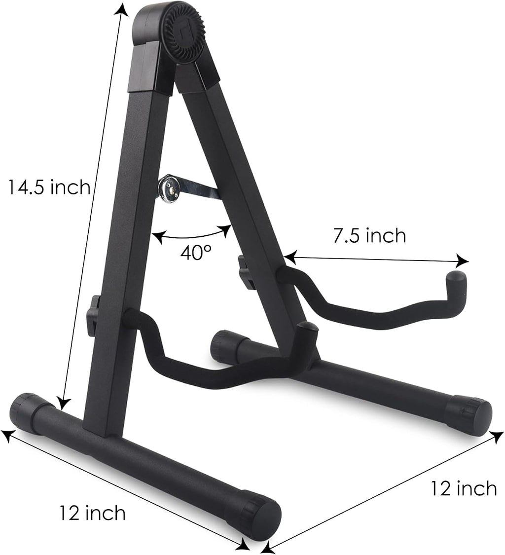 Guitar Stand, A-Frame Floor Folding Stand with Padded Foam for Acoustic, Electric, Bass Guitars, Cello, Mandolin, Banjo, Ukulele