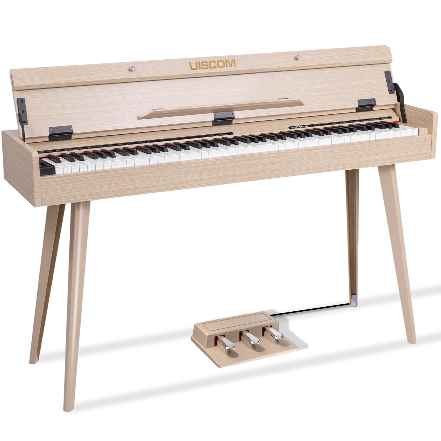 UISCOM 88 Key Weighted Digital Piano - Wooden Desk Electric Piano Transforms Between Desk and Vanity - Progressive Hammer-Action Keyboard, Perfect for Beginners with MIDI Functionality