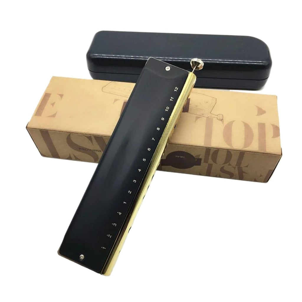 harmonicas for adults Professional 16 Hole Chromatic Harmonica ABS Comb Black Cover Harp Musical Instruments C Key Metal Mouth Organ(Black)