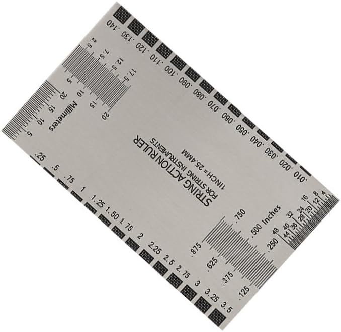 Guitar String Action Ruler Gauge Tool with Fret Protectors Luthier (SILVER) |