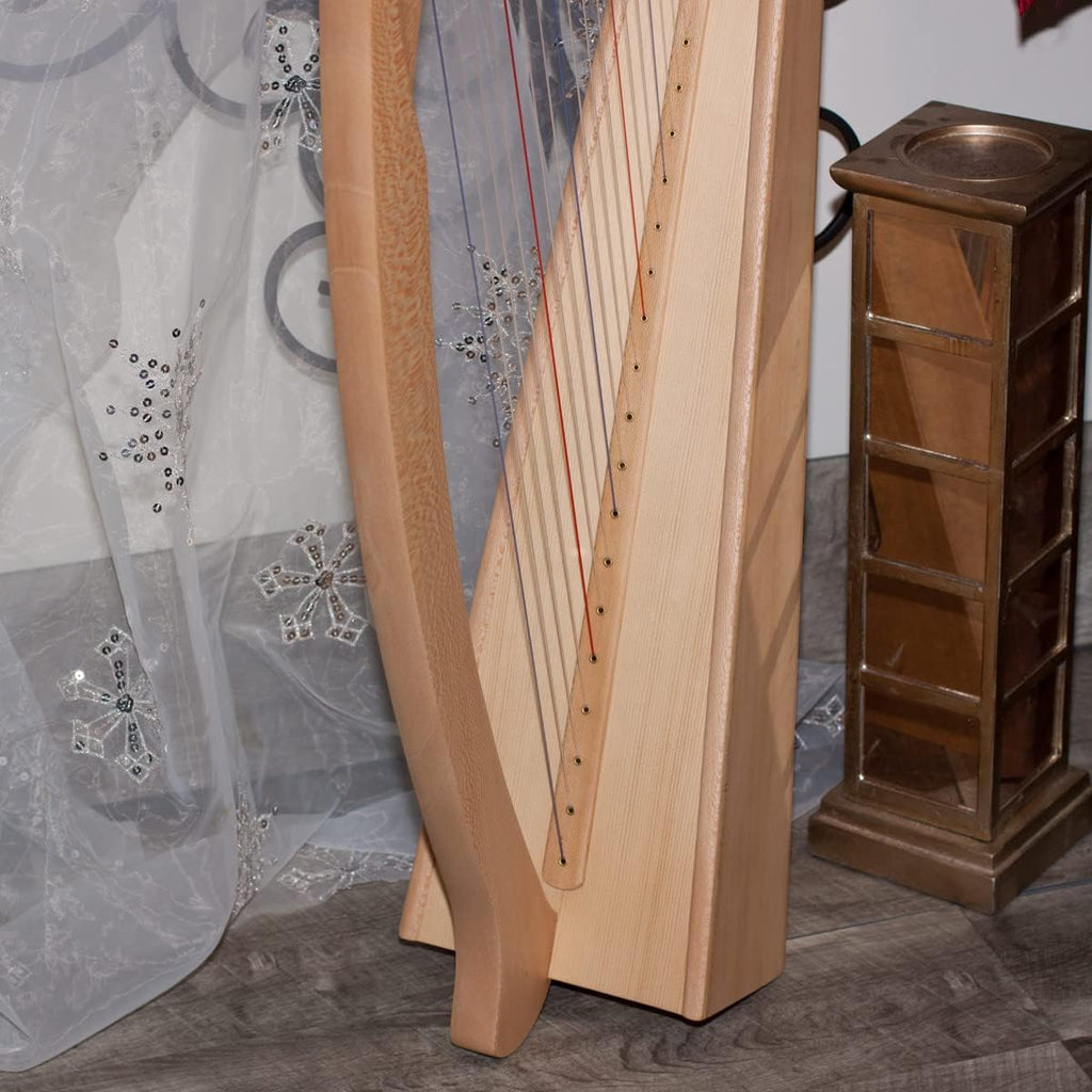 Roosebeck 19-String Pixie Harp w/Book & Tuner - Lacewood w/Full Levers
