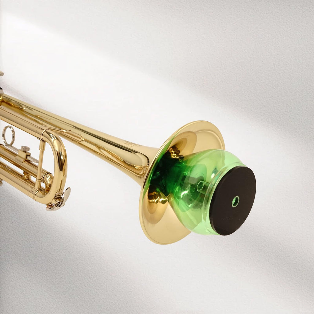 Trumpet Practice Mute - Lightweight Trumpet Accessory - 80% Volume Reduction - Green - Fits All Trumpets