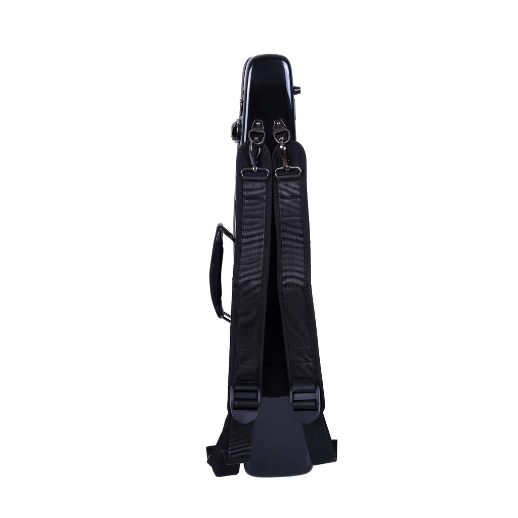 Crossrock Fiberglass Straight Soprano Saxophone Case | Wine Red Gloss Finish, Padded Interior, Backpack Straps – Lightweight Hardshell for Travel & Protection (CRF1000SSRD)