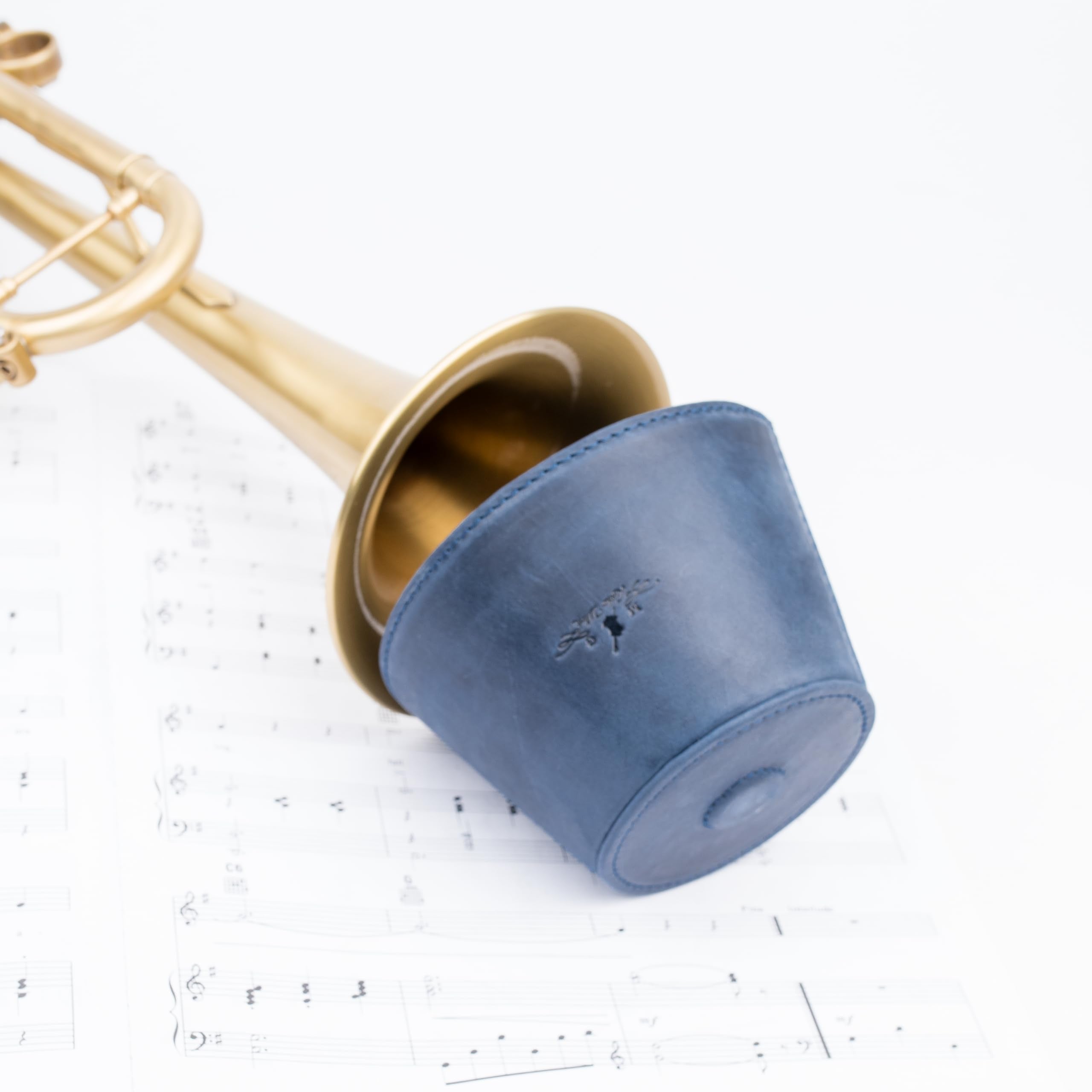 Trombone magnetic mute, lightweight leather mute for jazz and classical trombone players by MG Leather Work (Black)