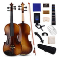 Violin 4/4 Full Size,Beginner Violin For Kids,Students,Adults,Fiddle Set with Hard Case,Bow,Rosin,Shoulder Rest,Tuner,Extra Strings,Bridge,Fingerboard Stickers