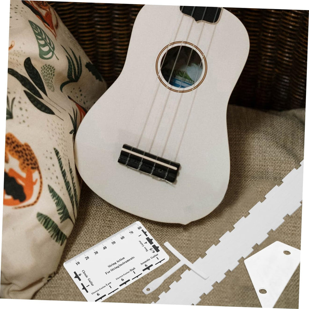 TOYANDONA 12pcs Guitar Setup Tool Kit with String Action Ruler Notched Radius Gauge Fret Rocker Measuring Tools for Electric Acoustic Guitars
