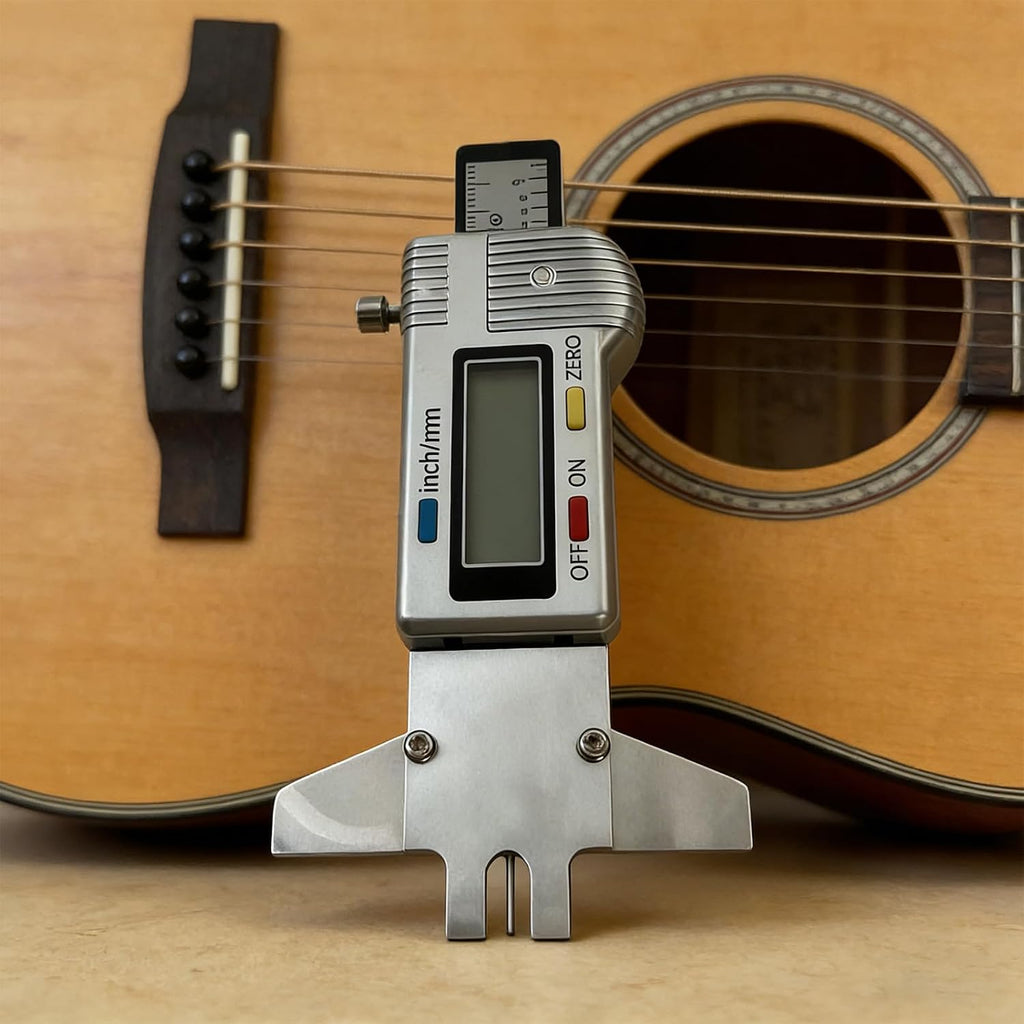 Digital Guitar String Action Gauge, Precision Height Ruler, Compatible with Acoustic Electric and Classical Guitars, Instrument Maintenance Equipment
