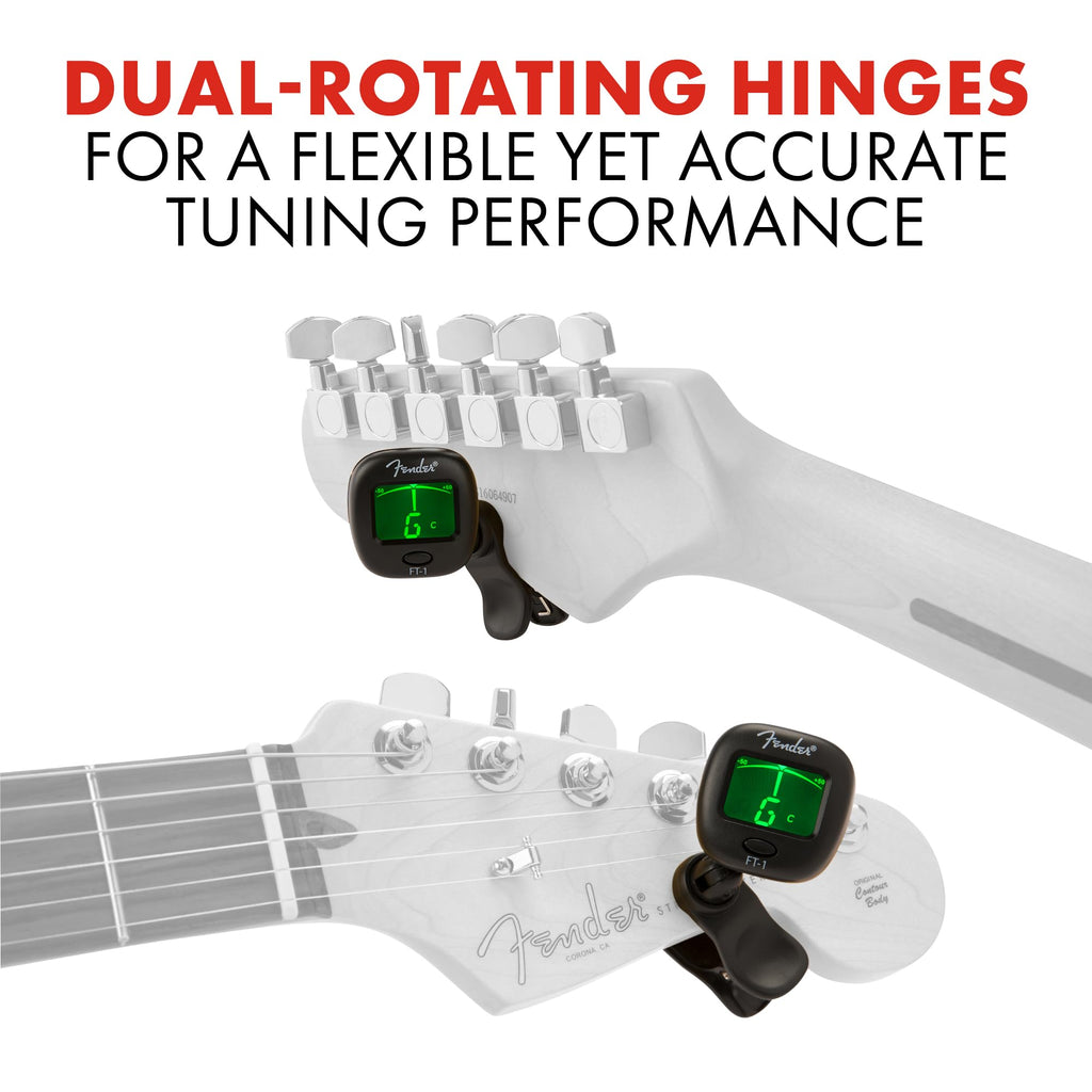 Fender FCT-2 Professional Multi-Instrument Clip-On Tuner for Guitar, Bass, Ukulele, and Violin
