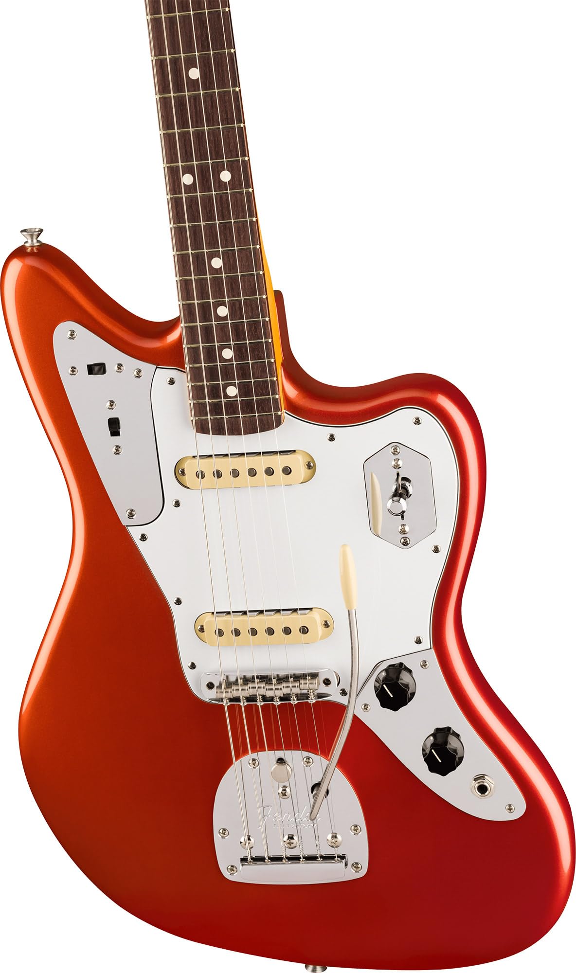Fender Johnny Marr Jaguar - Olympic White Bundle with Tweed Case, Cable, Strap, and Guitar Cleaning Kit