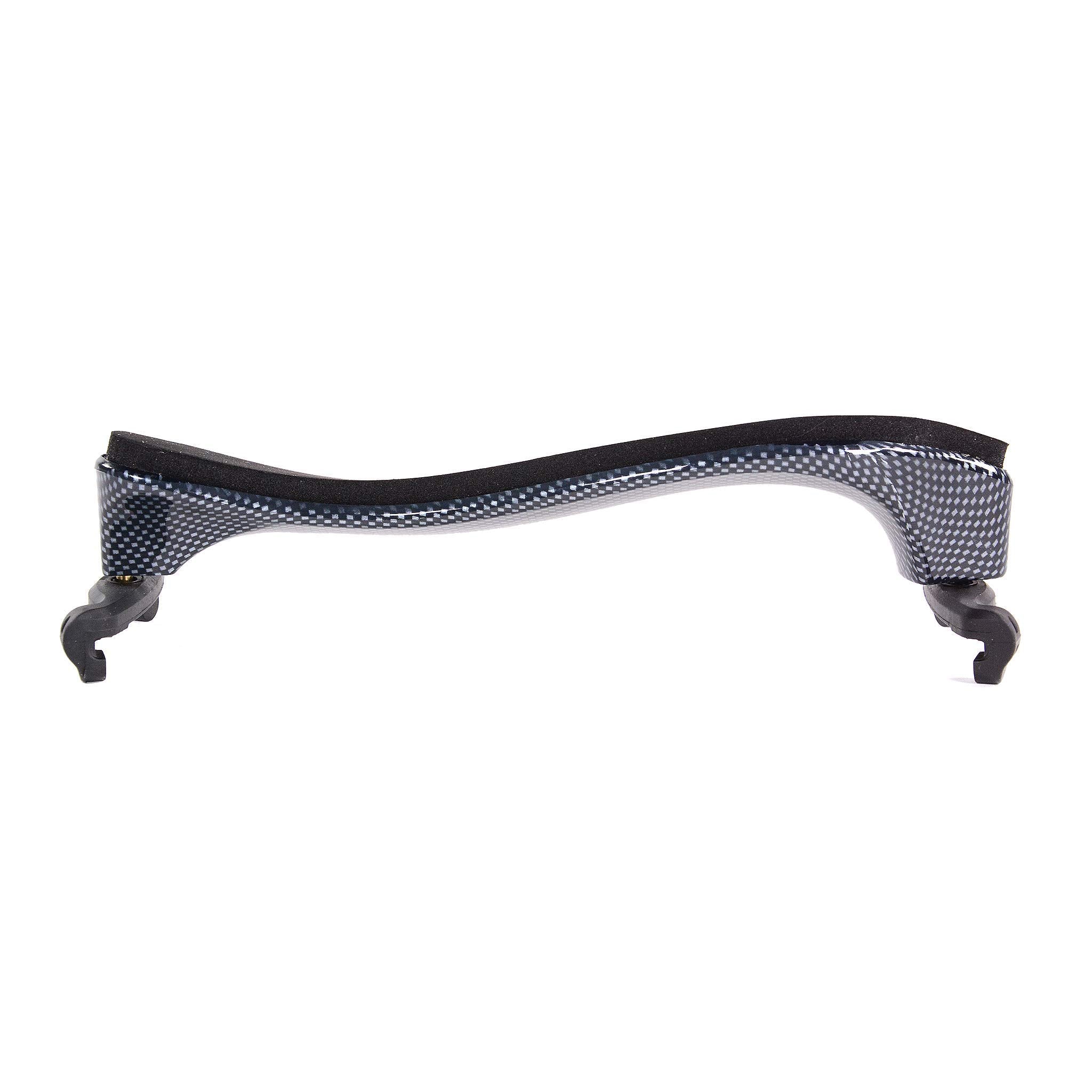 Fiddlerman Light Carbon Fiber Violin Shoulder Rest 4/4 Foam Padding For Comfort With Slight Height Adjustable Feet (Wood Look)