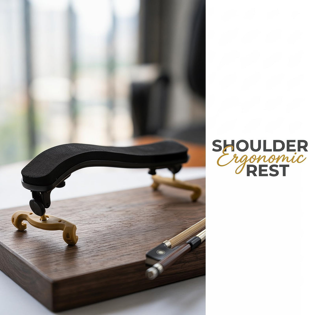 Violin Shoulder Rest 4/4 3/4 Size, Adjustable Collapsible Shoulder Rest for Violin, Ergonomic Violin Accessories for Beginners & Professionals (Classic 3/4-4/4)