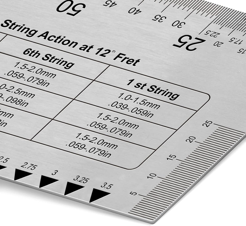 Guitar String Action Gauge, COENGWO String Height Gauge Ruler Guitar Setup Measuring Tool Kit for Guitar, Bass, Mandolin, Banjo