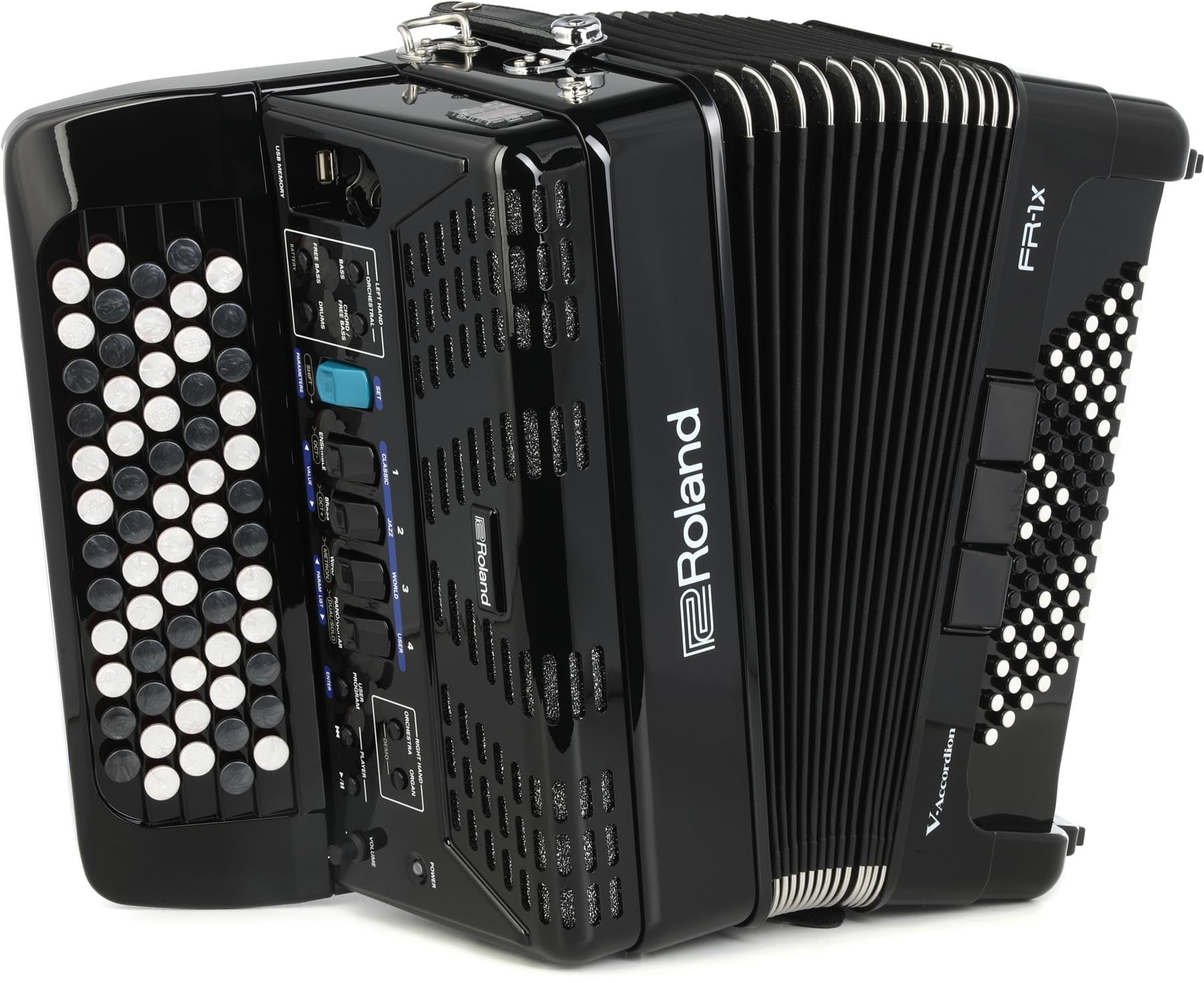 Roland FR-1X Premium V-Accordion Lite with 26 Piano Keys and Speakers, Red (FR-1X-RD)