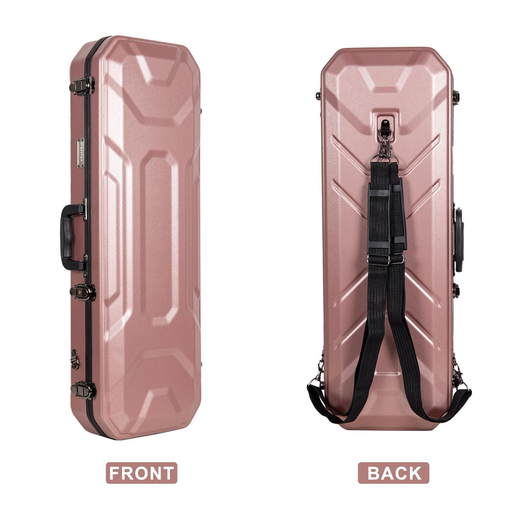 Crossrock 4/4 Violin Case with Carbon Pattern | Lightweight PC Shell, Plush Interior, Backpack Straps – Stylish & Protective for Daily Practice