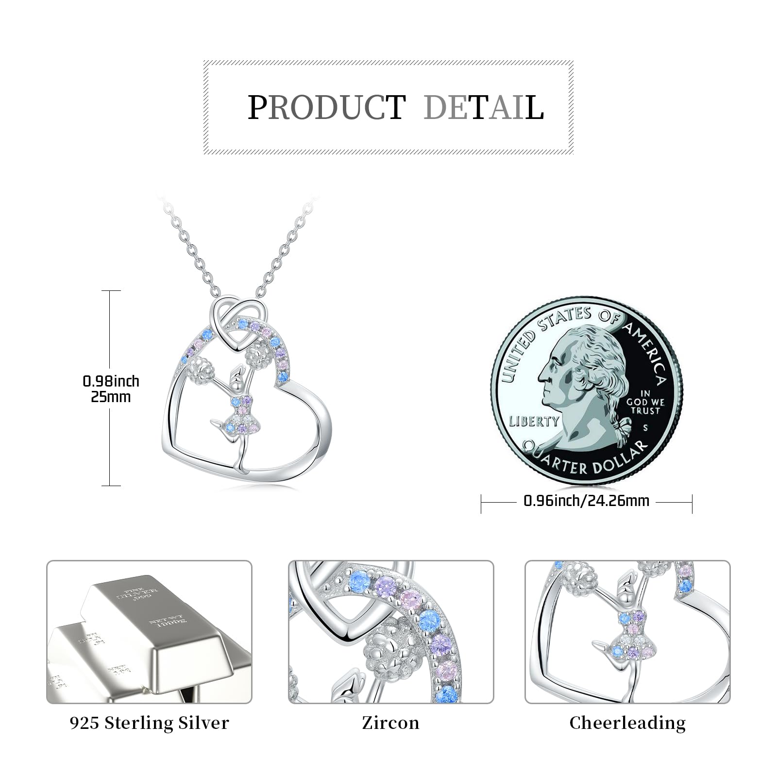 Sport/Music Necklace for Women 925 Sterling Silver Crystal Pendant Tree of Life Jewelry Gifts for Sport Players
