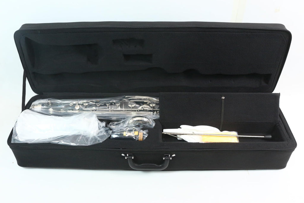 Vetimobato Advance Bass Clarinet Low E Bb flat Synthetic Wood LOWE Clarinete profesional Level Nickel Plated keys with Case Easy blowing (Low E Bb key)