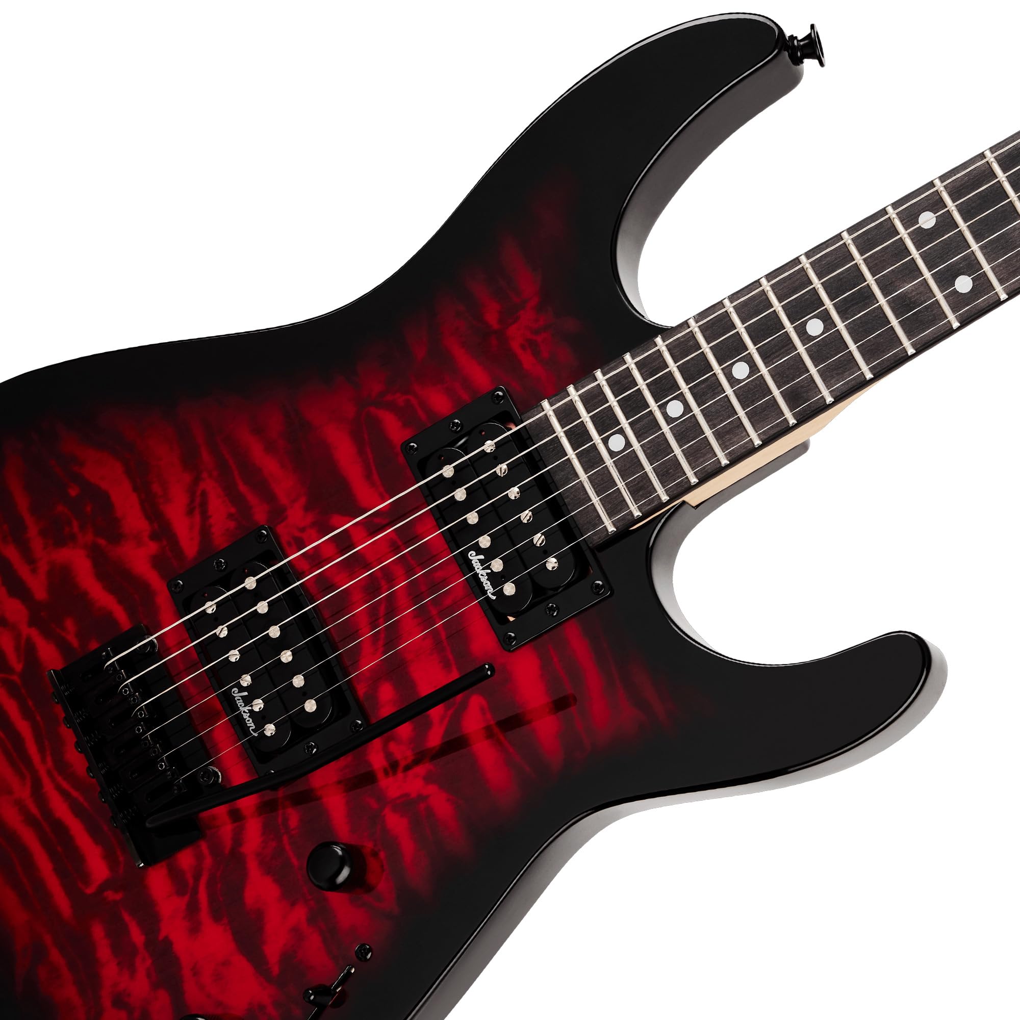 Jackson JS Series Dinky JS11 Electric Guitar - Metallic Red Bundle with Cable, Tuner, Strap, Picks, and Austin Bazaar Instructional DVD