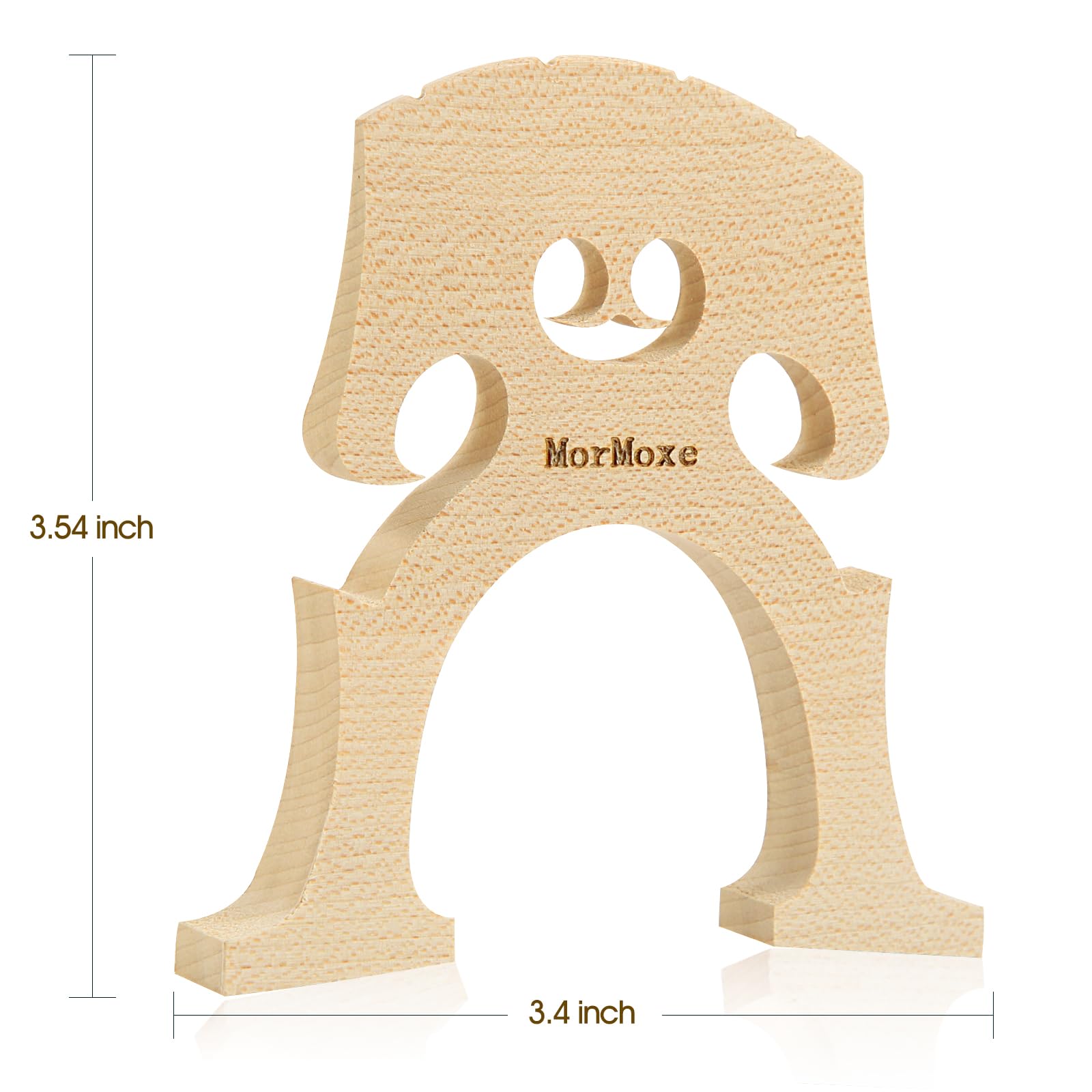 Cello Bridge 4/4 Size - Hand-Carved Maple, Direct Fit, Fully Adjusted - Expertly Handcrafted & Polished for Perfect Fit - Easy Installation - Replacement Accessory for Cello Parts
