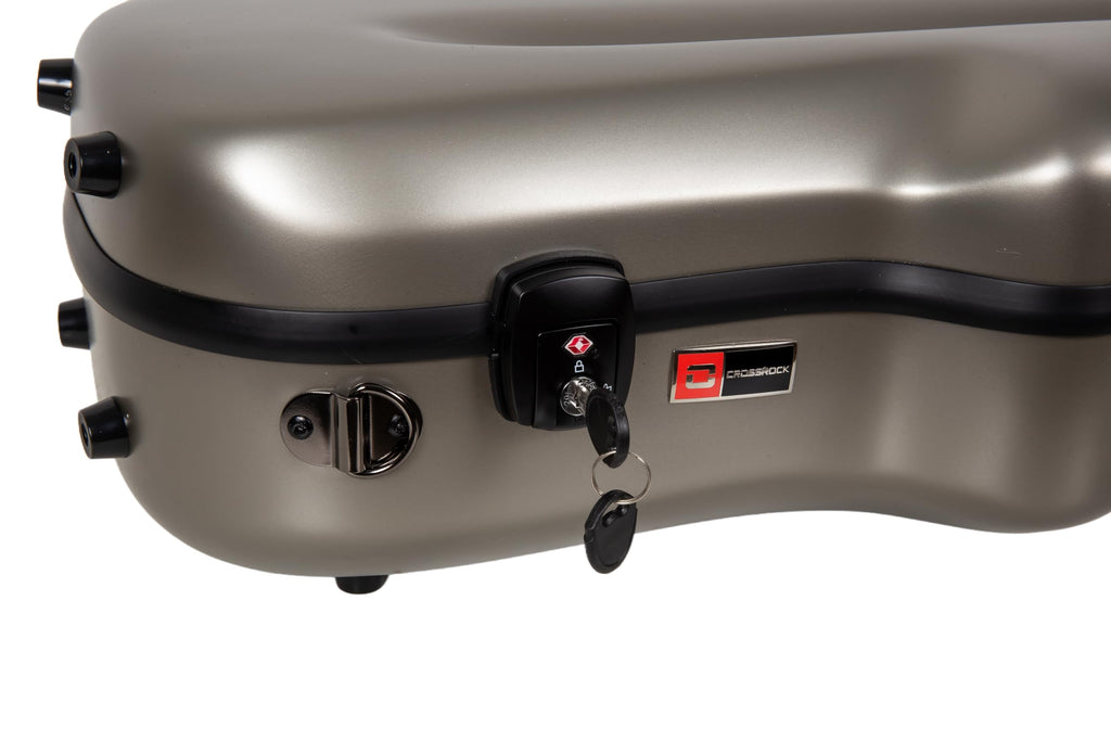 Crossrock Low A Baritone Saxophone Case with Wheels | Polycarbonate Hard Shell, TSA Lock, Anti-Scratch Finish, Neck & Mouthpiece Storage–Black (CRF4050BSBK)