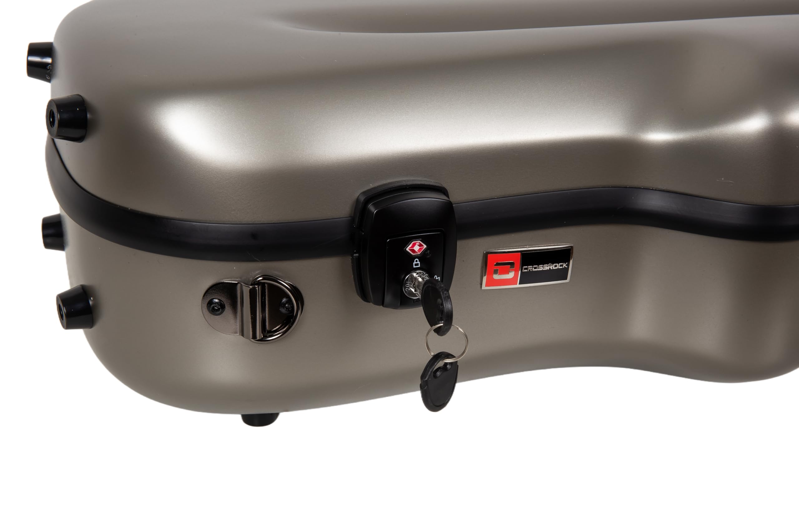 Crossrock Low A Baritone Saxophone Case with Wheels | Polycarbonate Hard Shell, TSA Lock, Anti-Scratch Finish, Neck & Mouthpiece Storage–Black (CRF4050BSBK)