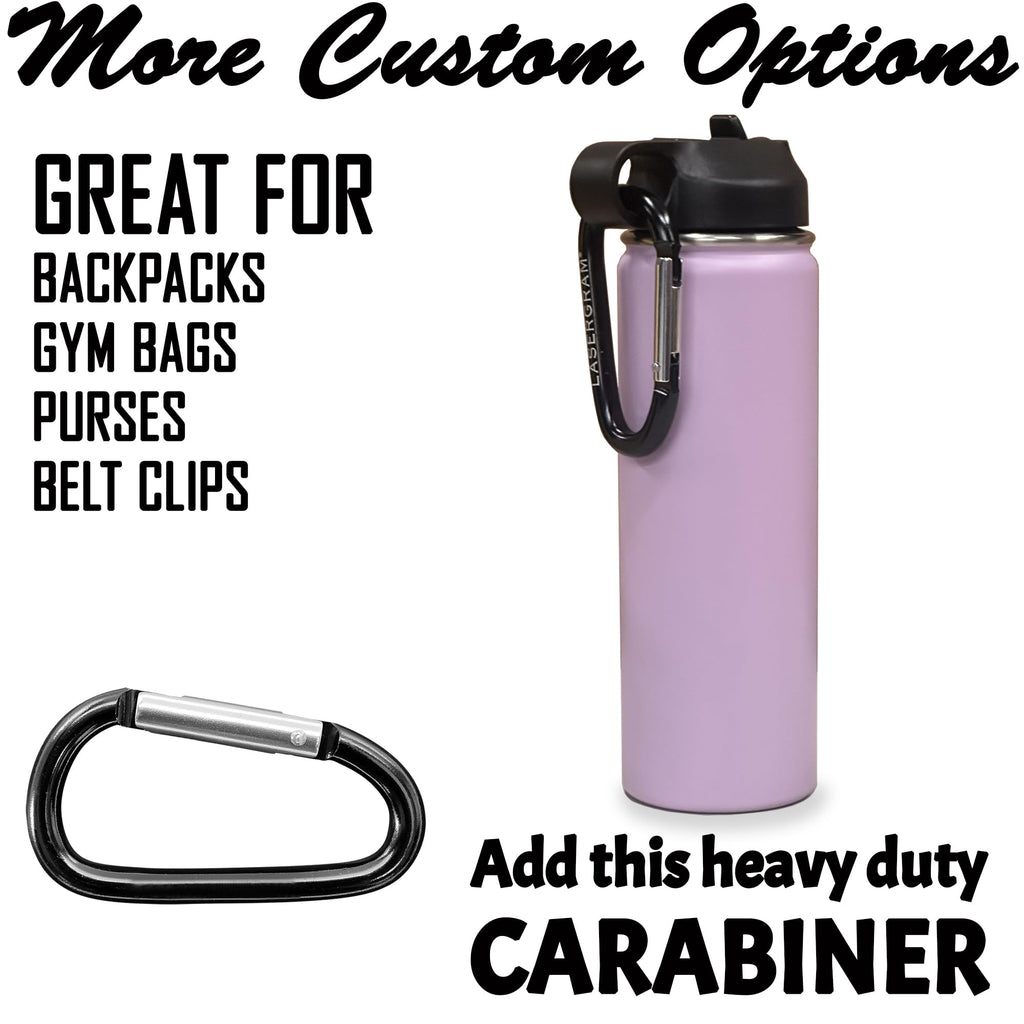 LaserGram Personalized Water Bottle, Trombone, Stainless Steel Double Wall Vacuum Insulated with Flip Top Straw, Custom Engraved Gift (32oz / 950ml Lavender)