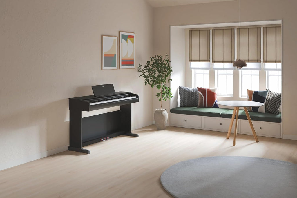 Yamaha Arius Series 88-Key Weighted Digital Piano Keyboard for Beginners, Full Size, Grand Piano Sound, 3-Pedal Unit, Bench Included, Classic Upright Design in Black, YDP146B