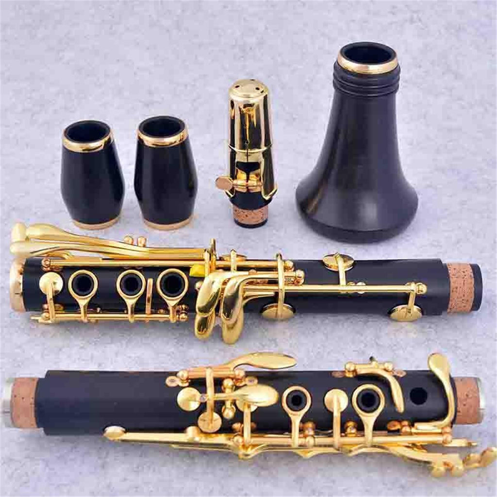 Clarinet Bb Wood Ebony Gold Plated 17 Keys Musical Instrument Clarinet Instrument(3)