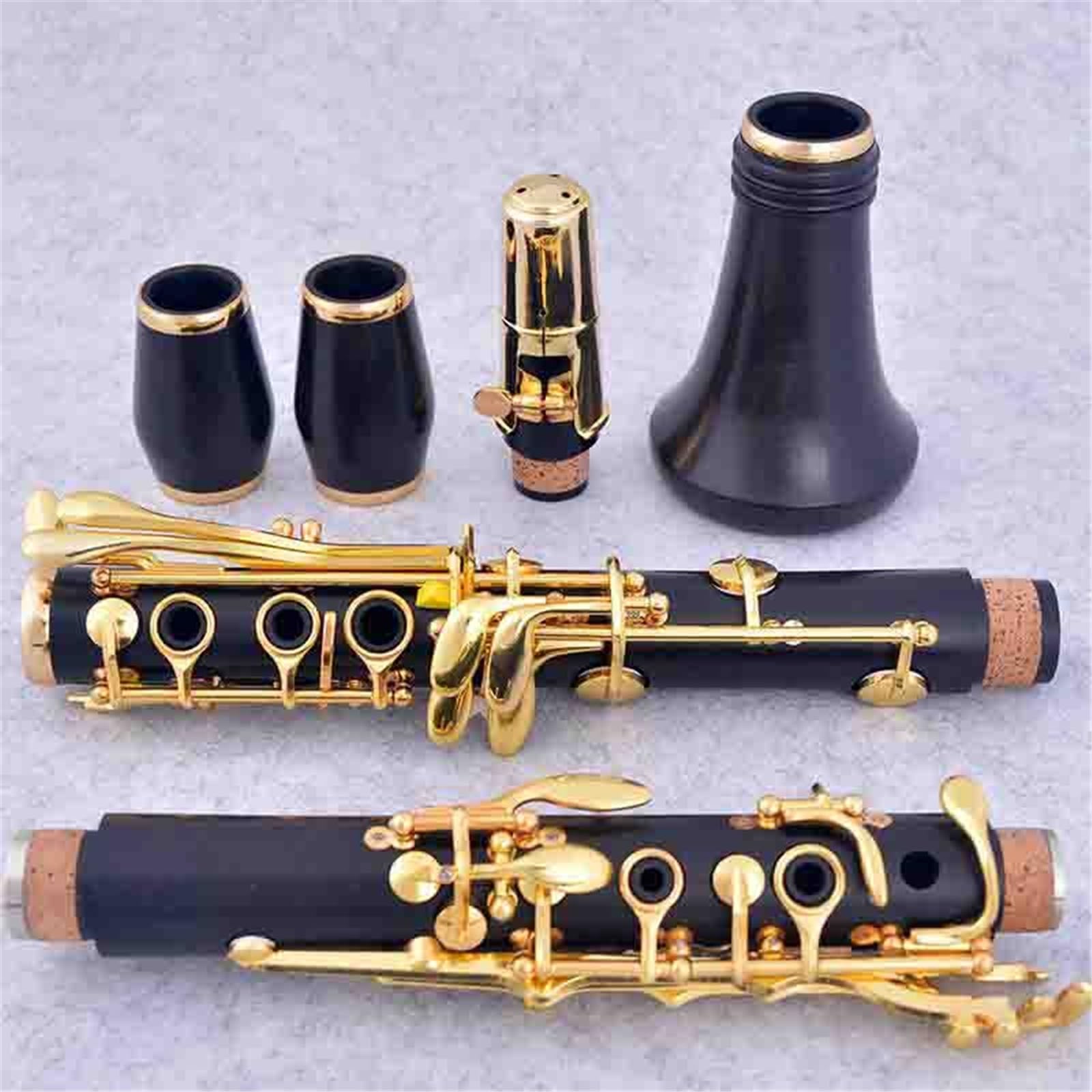 Clarinet Bb Wood Ebony Gold Plated 17 Keys Musical Instrument Clarinet Instrument(3)